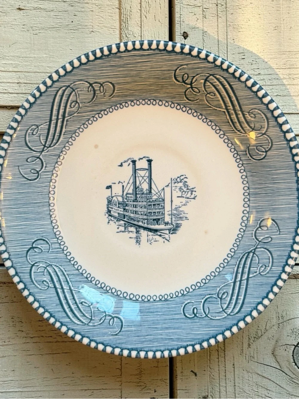 Decorative Wall Plate Set - Red White & Blie Patriotic Historical Transferware
